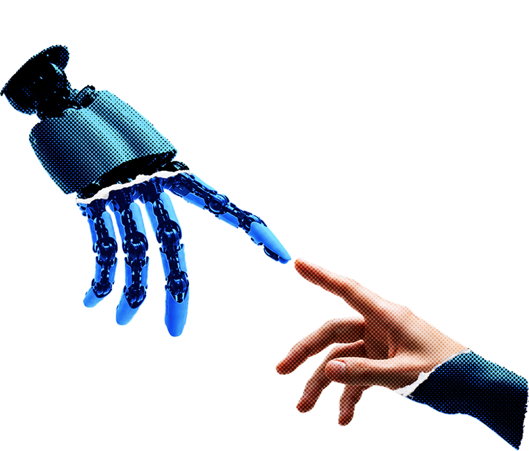 Robotic hand reaching out
